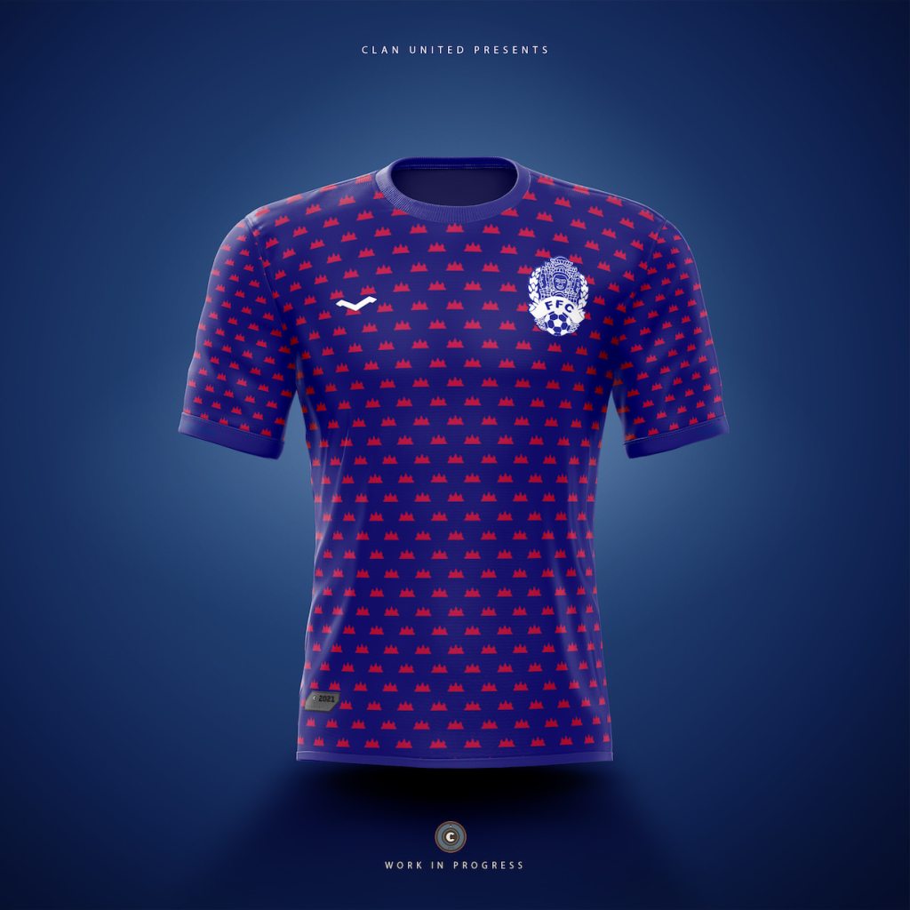 Image: The Clan United MockUp from our asset library, from initial ideation for the Cambodia National Team Kit range. This design was later used as the u23 home kit.